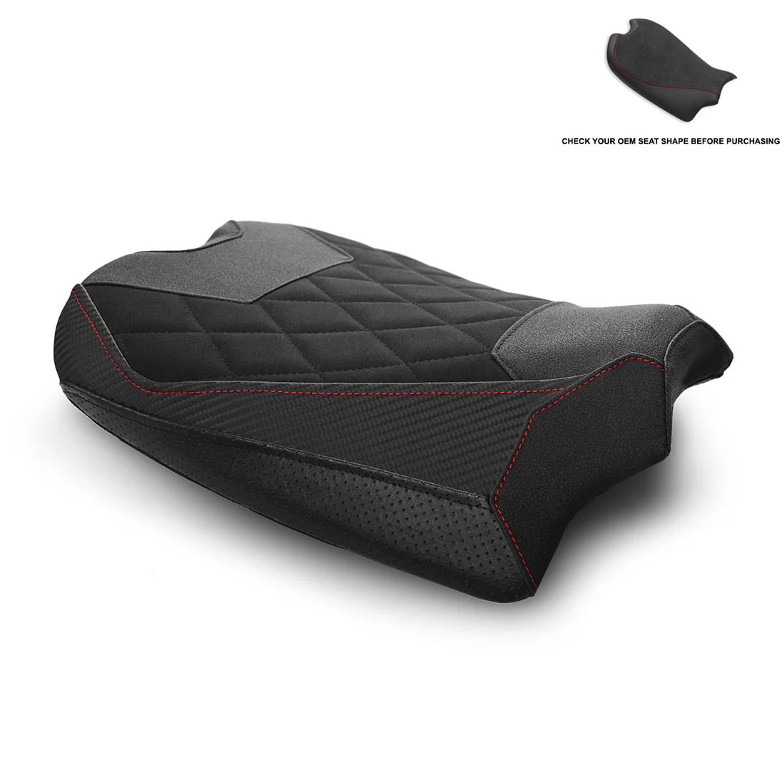 LUIMOTO CORSA Rider Seat Cover for OE LOW SEAT For DUCATI STREETFIGHTER V4 / S (20-24) LUIMOTO CORSA Rider Seat Cover for OE LOW SEAT For DUCATI STREETFIGHTER V4 / S (20-24)